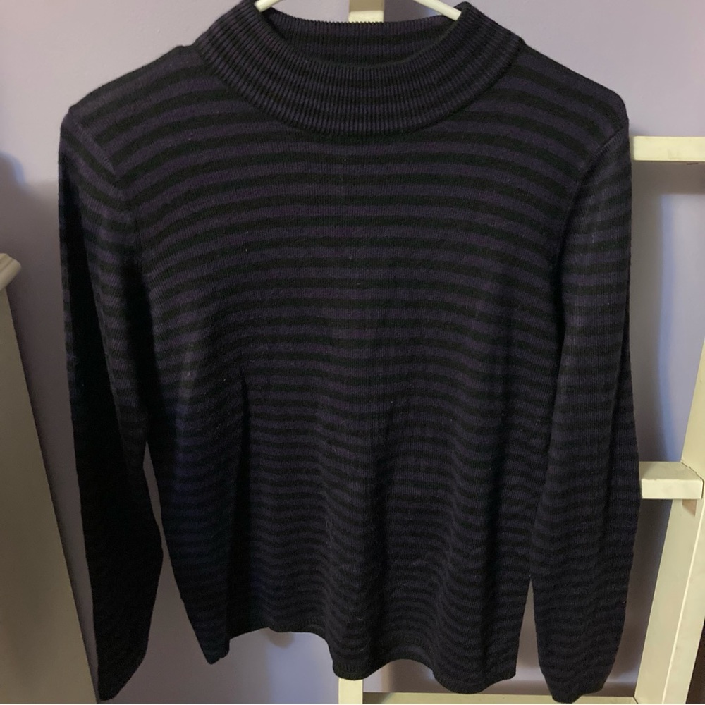 Purple and black striped sweater